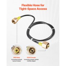 VEVOR hydraulisches Stickstoffspeicher Ladeset, 0–1420 PSI Stickstoff Füllset, Druckprüfsystem mit 1 Manometer & 1 Gasschlauch & 1 Ventilkörper & 1 CGA580-Adapter für Baumaschinen