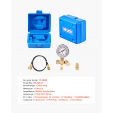 VEVOR hydraulisches Stickstoffspeicher Ladeset, 0–1420 PSI Stickstoff Füllset, Druckprüfsystem mit 1 Manometer & 1 Gasschlauch & 1 Ventilkörper & 1 CGA580-Adapter für Baumaschinen