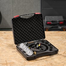 VEVOR Hydraulisches Stickstoffspeicher-Ladeset, Stickstofffüllset, Druckprüfsystem mit 3 Messgeräten (1500, 4000, 6000 PSI), 6 Adapterkupplungen, 1 Gasschlauch, 1 Ventil, 1 CGA580-Adapter