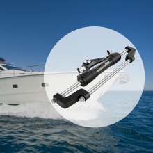 VEVOR Hydraulischer Lenkzylinder 300 PS, hydraulische Lenkung vorne montierter hydraulischer Außenbord-Marine-Lenksatz ohne Hydraulikschlauch und Helm für Außenbord-Boots-Lenksystem