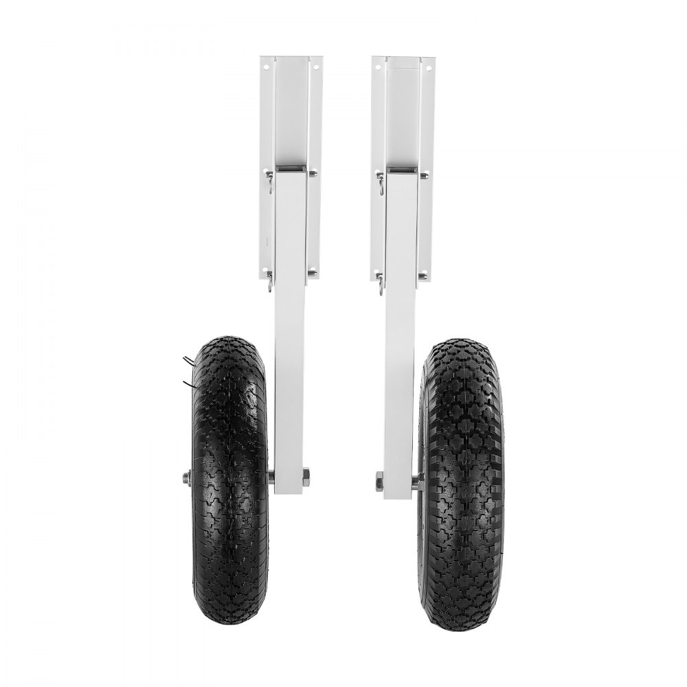 VEVOR Boat Launching Wheels, 136.1 kg Load Capacity, 381 mm Aluminium Alloy Transom Wheel with Inflatable Rubber Tires, Folding Launch Wheels with 4 Quick Release Pin, Fit 4.5m Inflatable Fishing Boat