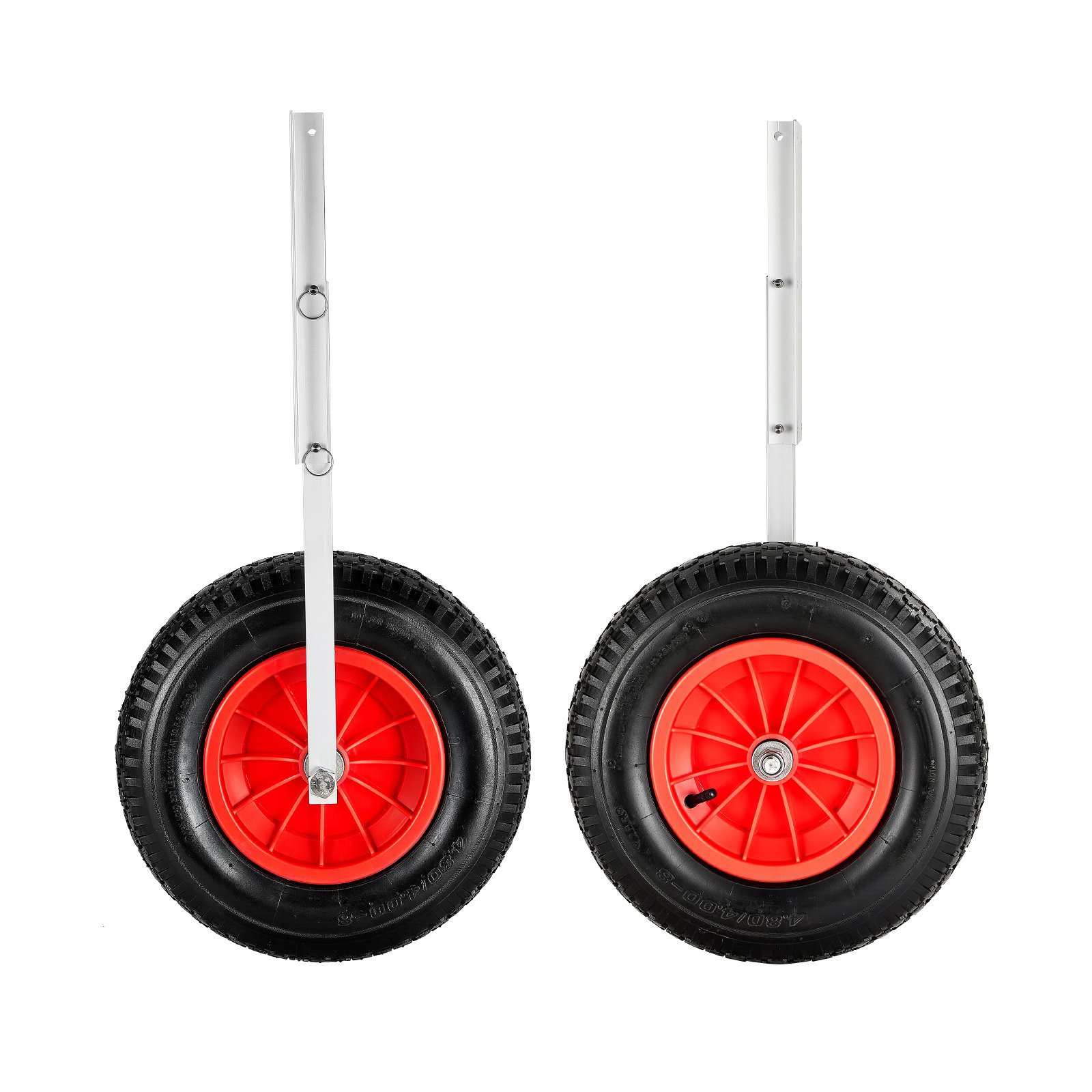 VEVOR Boat Launching Wheels, 136.1 kg Load Capacity, 381 mm Aluminium Alloy Transom Wheel with Inflatable Rubber Tires, Folding Launch Wheels with 4 Quick Release Pin, Fit 4.5m Inflatable Fishing Boat