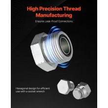 VEVOR 64-tlg. BSPP-Hydraulikfitting-Kappen-/Stecker-Sortiment-Adapter-Kit Set