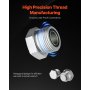 VEVOR 64-teiliges DIN-Hydraulikfittings, Industriehydraulikkappe & -stopfen, Schlauch- & Rohrfitting-Set, Kappen- & Stopfen-Set mit Präzisionsgewinde, Armaturenbrettgrößen 14/16/18/22/26/30/36