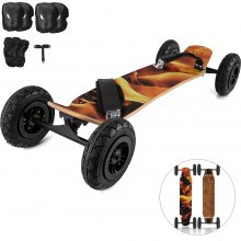 VEVOR Mountainboard Flamme Skateboard 94x24 cm, Longboard 7,8 Zoll keinen Akku mit tollen Features mit Zubehör Geschenk für Erwachsene Jugendliche Kinder Jungen für Anfänger und Einsteiger