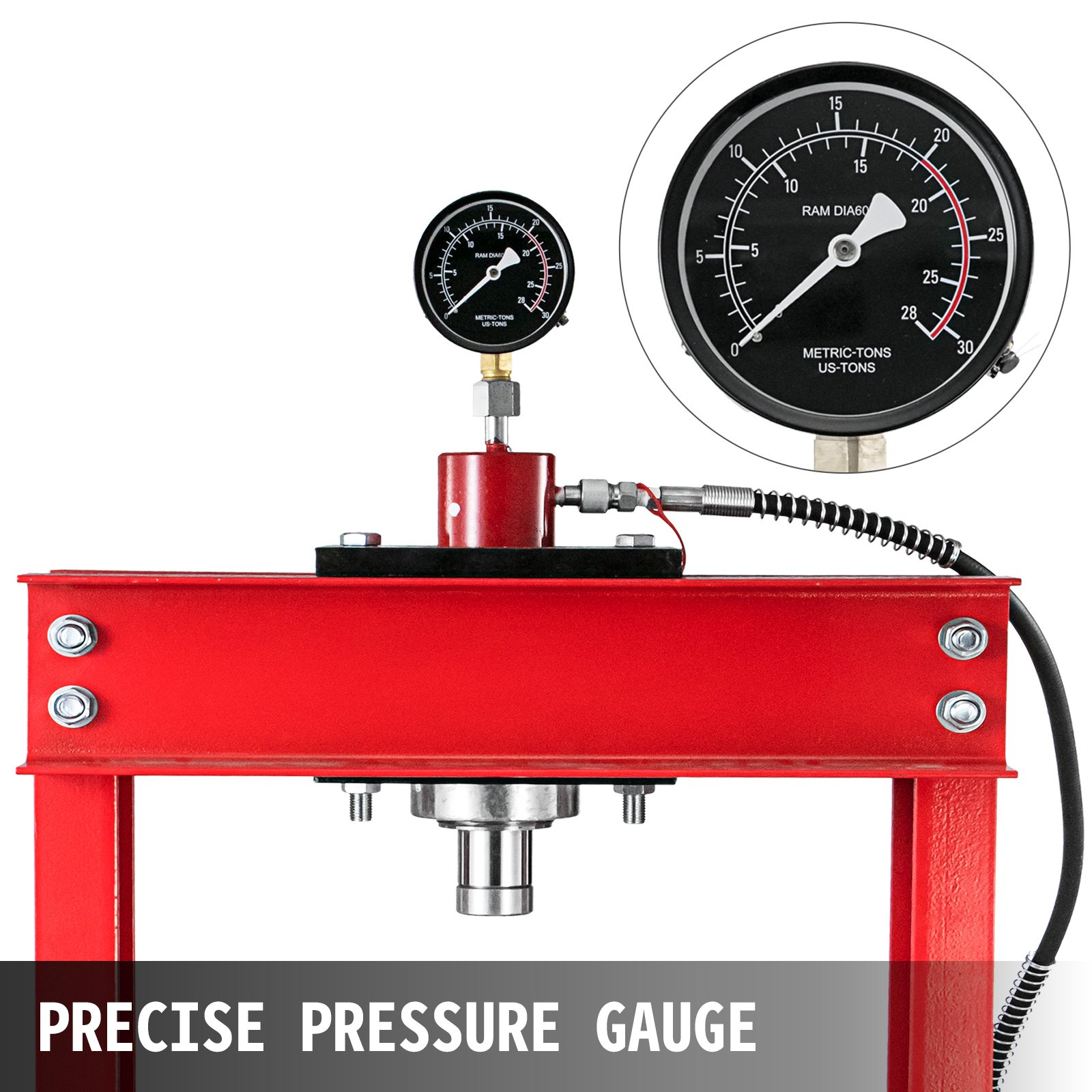 Werkstattpresse Hydraulikpresse Presse 30t Mit Manometer Und Fußpumpe Neu