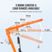 VEVOR Pickup Kran Ladekran Schwenkkran Hebekran Stahl 227kg 360° Werkstattkran