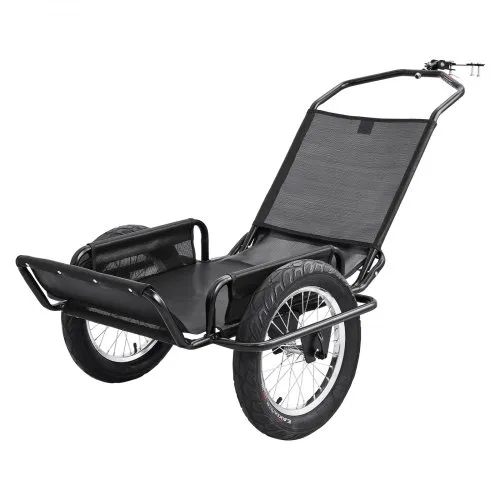 VEVOR Fahrradanhänger Lastenanhänger Transportanhänger für Offroad 145 kg, Kohlenstoffstahl & PVC-Netzgewebe, Mit 8 Reflektoren, Faltbares Design, Für 22-28 Zoll Räder, Fahrradwagen für Alle Gelände