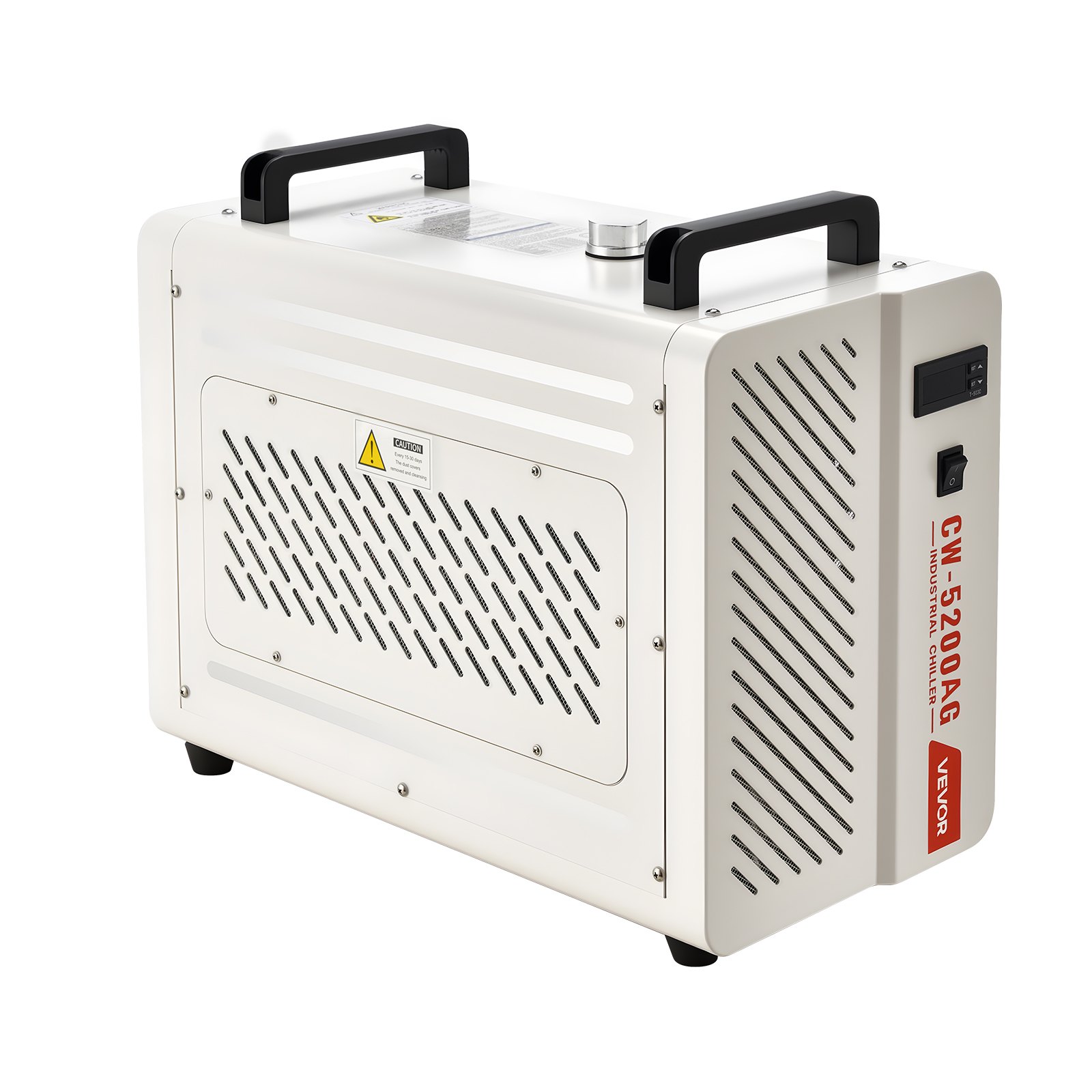 VEVOR Industrieller Wasserkühler 1,6 kW, Wasserkühlsystem mit Kompressor, 7-L-Tank, max. Durchfluss 13 L/min, Industrial Water Chiller für CO2-Lasergravur- & -schneidmaschinen