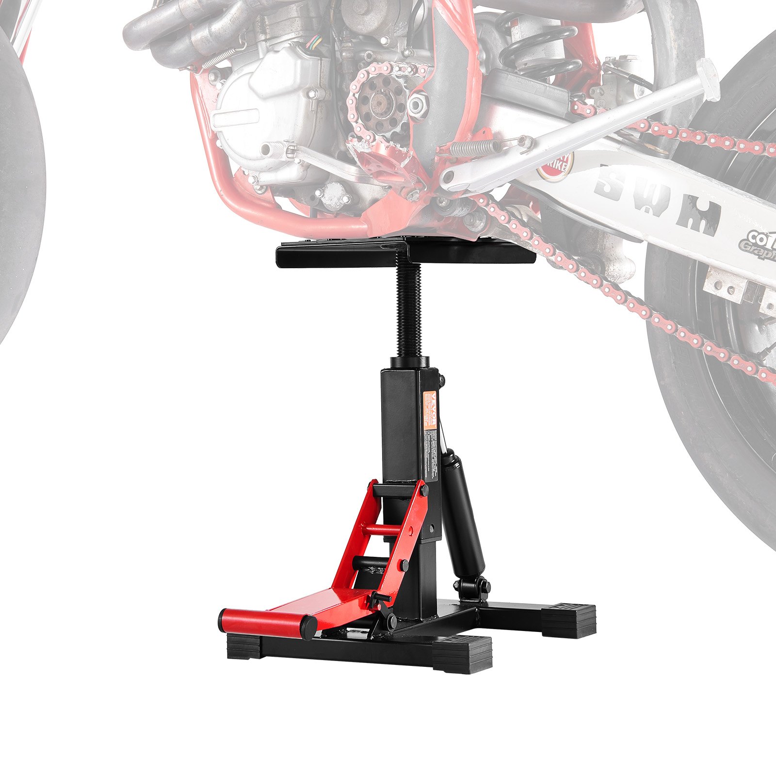 VEVOR Motorcycle Dirt Bike Stand Lift Jack Lifting Table (544 kg load capacity) height-adjustable lifting stand with hydraulic lifting function, height adjustable (250-465 mm) for motocross repair