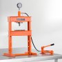 VEVOR hydraulic workshop press 10 t (H-frame) with press plate, adjustable hydraulic press (max. cylinder 130 mm) with pressure relief valve, suitable for bending, straightening & punching, orange