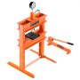VEVOR hydraulic workshop press 10 t (H-frame) with press plate, adjustable hydraulic press (max. cylinder 130 mm) with pressure relief valve, suitable for bending, straightening & punching, orange