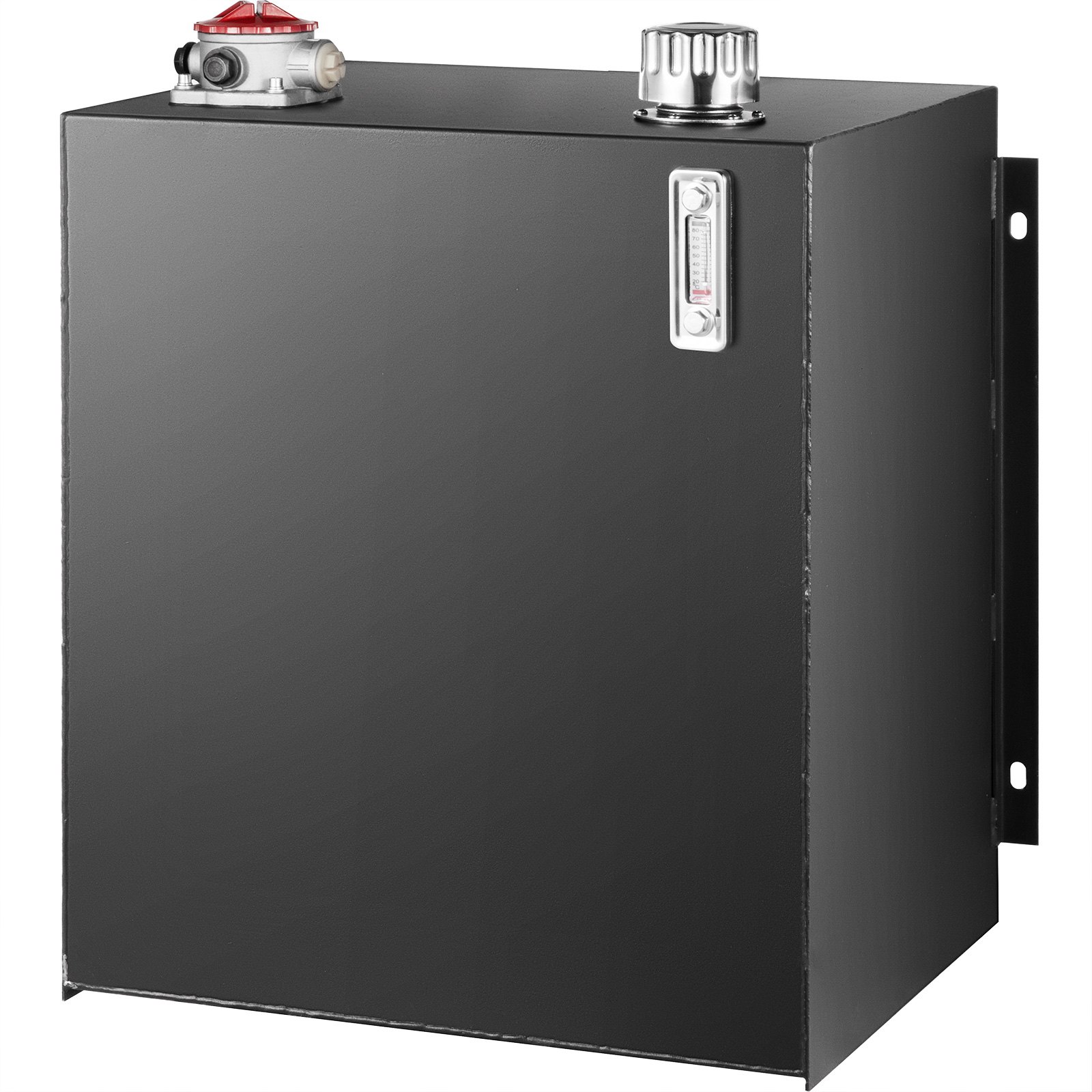 VEVOR 25 Gallon Oil Container Hydraulic Oil Tank Black, 95L Tank for Hydraulic Power Units Hydraulic Oil Tank, Hydraulic Reservoir with Oil Temperature Gauge, Level Indicator, Heating Oil, Hydraulic Filter