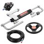 VEVOR 90 PS hydraulisches Außenborder-Lenkset, hydraulisches Bootslenksystem mit 342,9 mm Lenkrad, Steuerpumpe, Hydraulikzylinder und zwei 7924,8 mm Schläuchen für Einzelstation-Einmotorboote