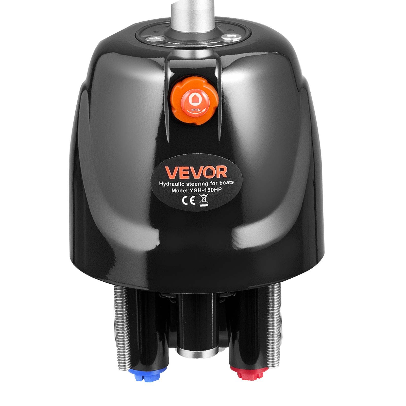 VEVOR Hydraulic Steering Kit, 150 HP, Marine Boat Hydraulic Steering System, with 6.9 MPa/1000 psi Helm Pump, Two-Way Lock Cylinder, and 6 m High-Strength Hoses, for Single Station, Single-Engine Use