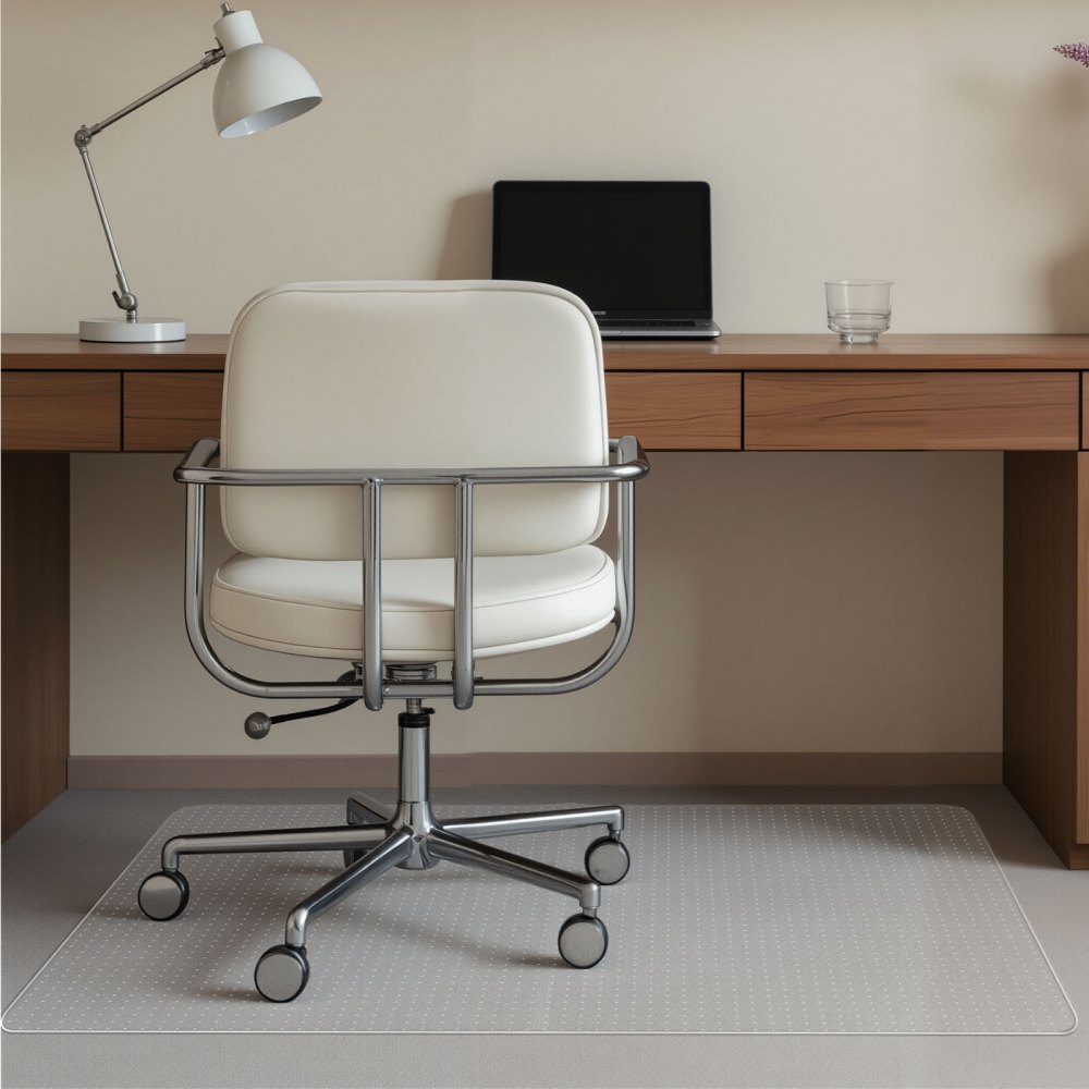 VEVOR Stuhlmatte Bodenschutzmatte (1225 x 915 mm) Bürostuhlmatte rutschfester klarer Stuhlteppich aus PVC mit Noppen, sanftes Gleiten unter dem Schreibtischteppich für Heimbüro (rechteckig)