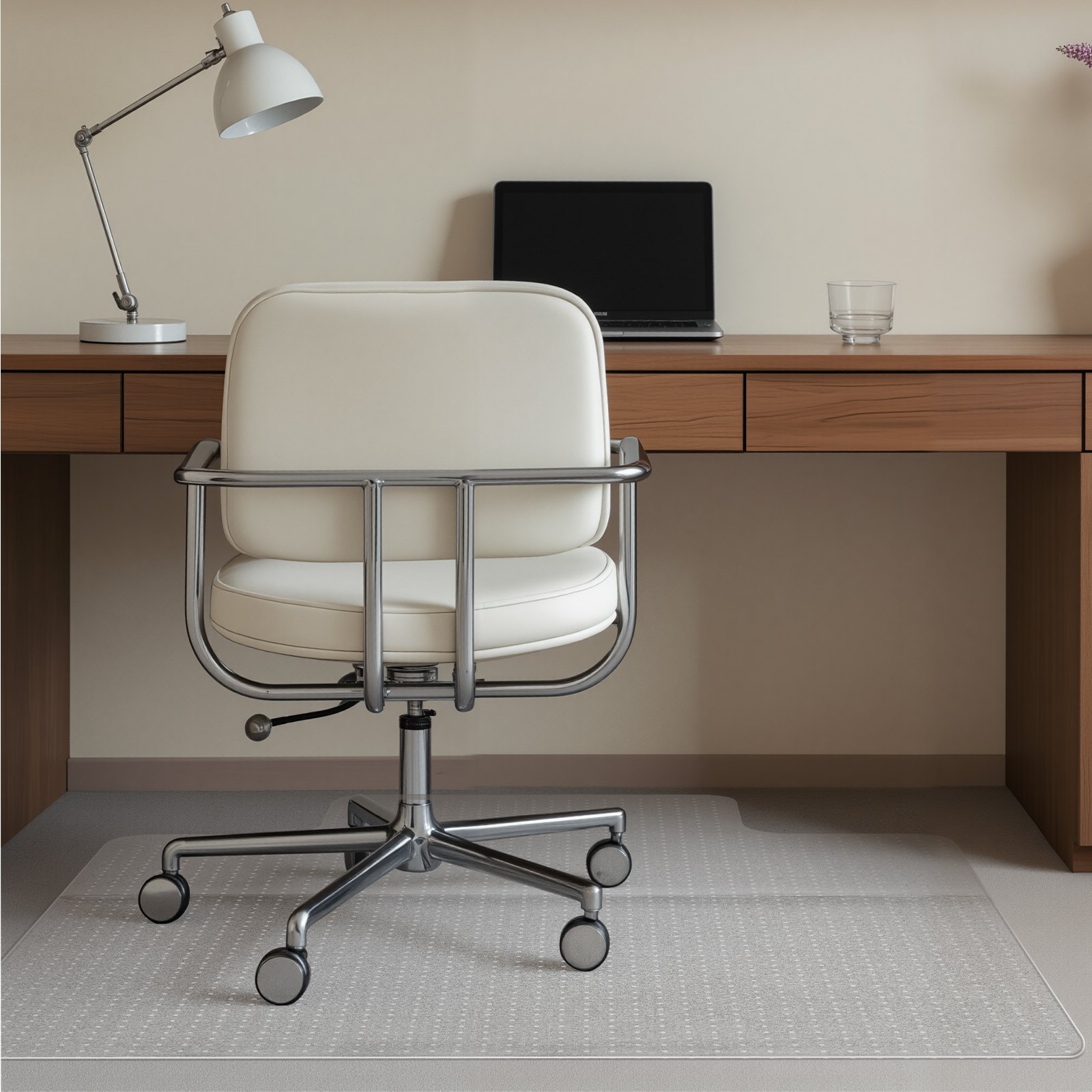 VEVOR Chair Mat with Lip, 915 x 1225 mm Office Chair Mat for Low Pile Carpeted Floors, Plastic Floor Protector Rug with Studded, Non-Slip & Easy to Clean, Smooth Glide Under Desk Rug for Home Office