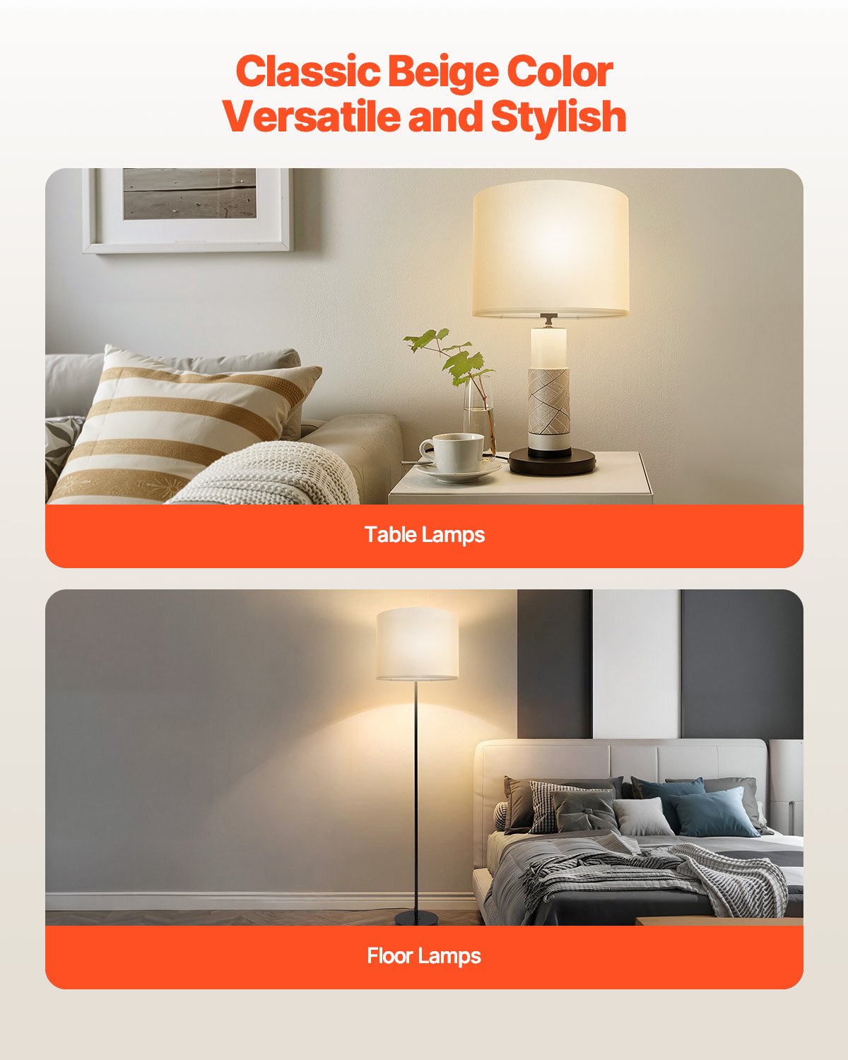 VEVOR Drum Lampshade 33 x 33 x 25 cm (top x bottom x height), 1 pc. Medium-sized replacement shade made of linen + PVC, lampshade for table lamps, floor lamps, pendant lights (cream white linen)