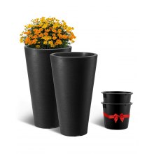 VEVOR 2er-Set Blumentopf Übertopf Blumenkübel Pflanztopf Rund 35x59cm