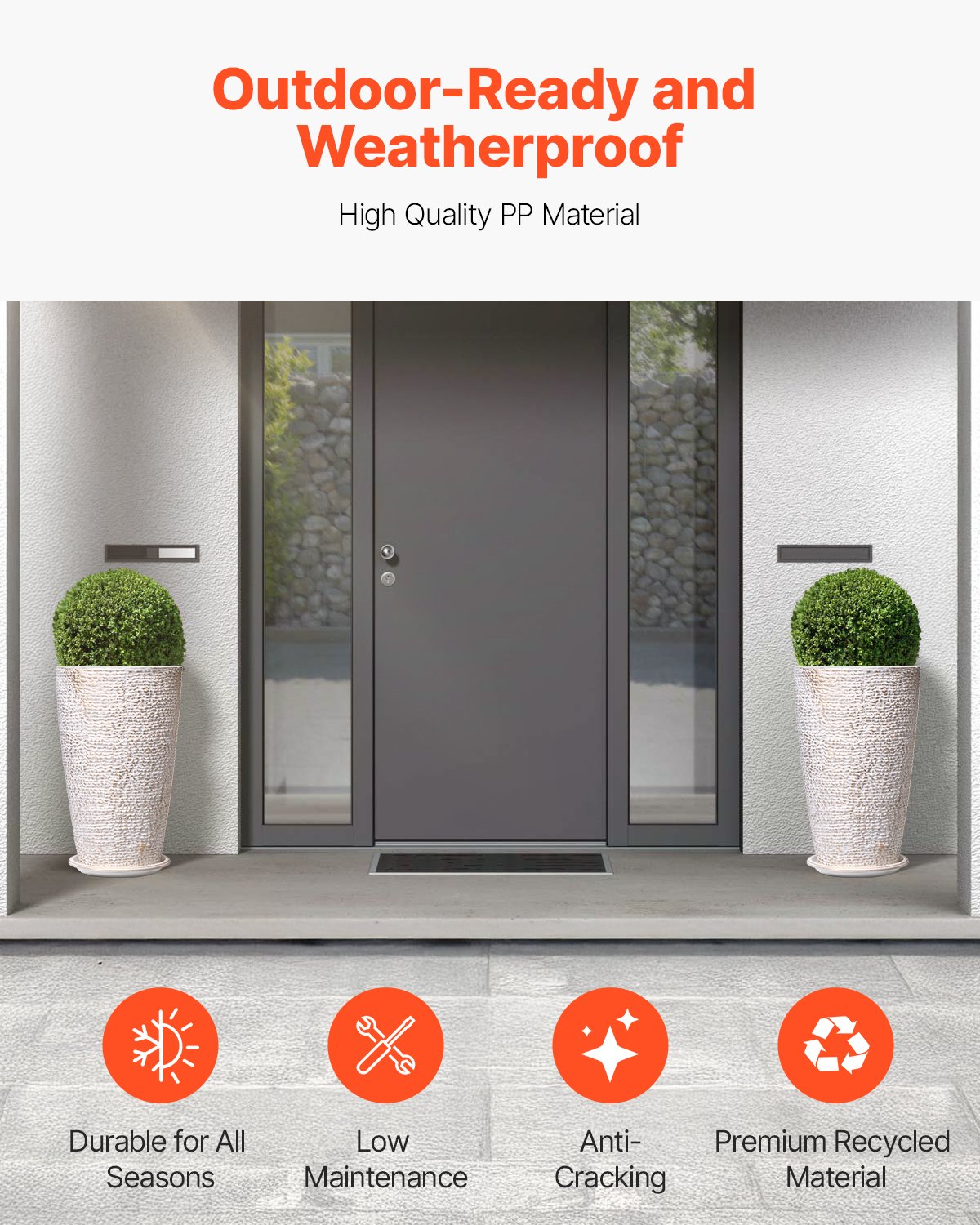 VEVOR Blumentopf, 2er Set, Großer konischer Pflanztopf 530 mm, Blumenkübel Steinfinish, Übertopf, Elegantes Design, Effizientes Drainagesystem, Für Veranda, Patio, Büros, Außen, Innen, Beige