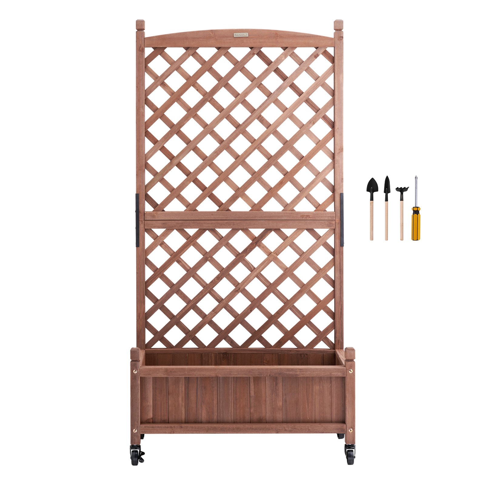 VEVOR planter box with trellis 75 x 33 x 156 cm, flower box with espalier, raised bed, fir tree, planting bed, 50 kg load capacity of the individual frame, garden bed, flower bed for yard decoration, balcony greening