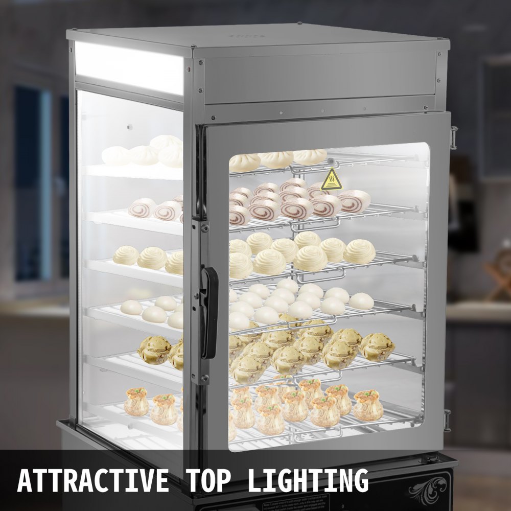 Vevor Kommerziell Brötchendämpfer Dampfgarer 6 Lagen 1200w Brötchen Dampfkocher