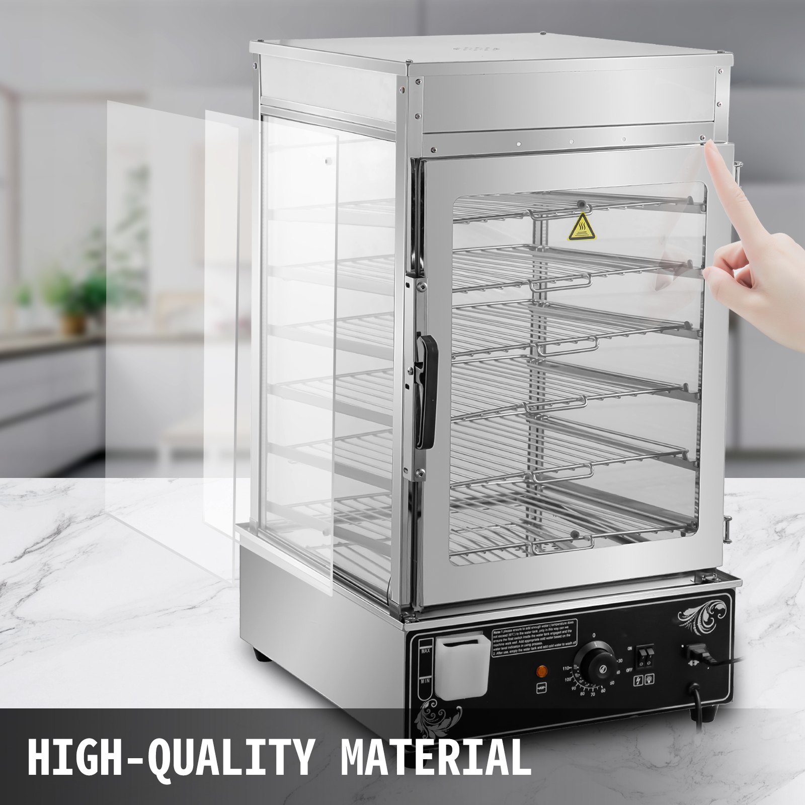 Vevor Kommerziell Brötchendämpfer Dampfgarer 6 Lagen 1200w Brötchen Dampfkocher