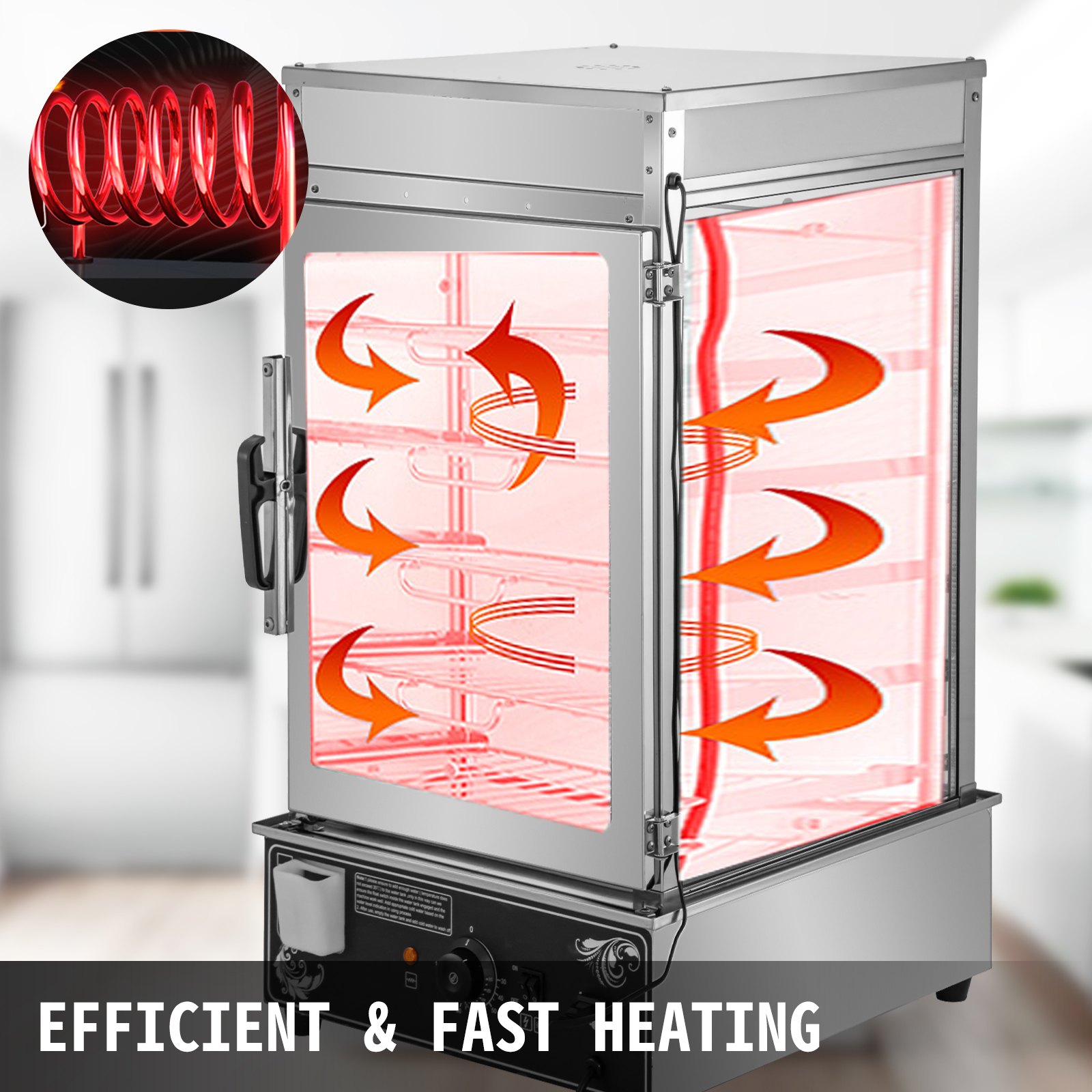 Vevor Kommerziell Brötchendämpfer Dampfgarer 6 Lagen 1200w Brötchen Dampfkocher