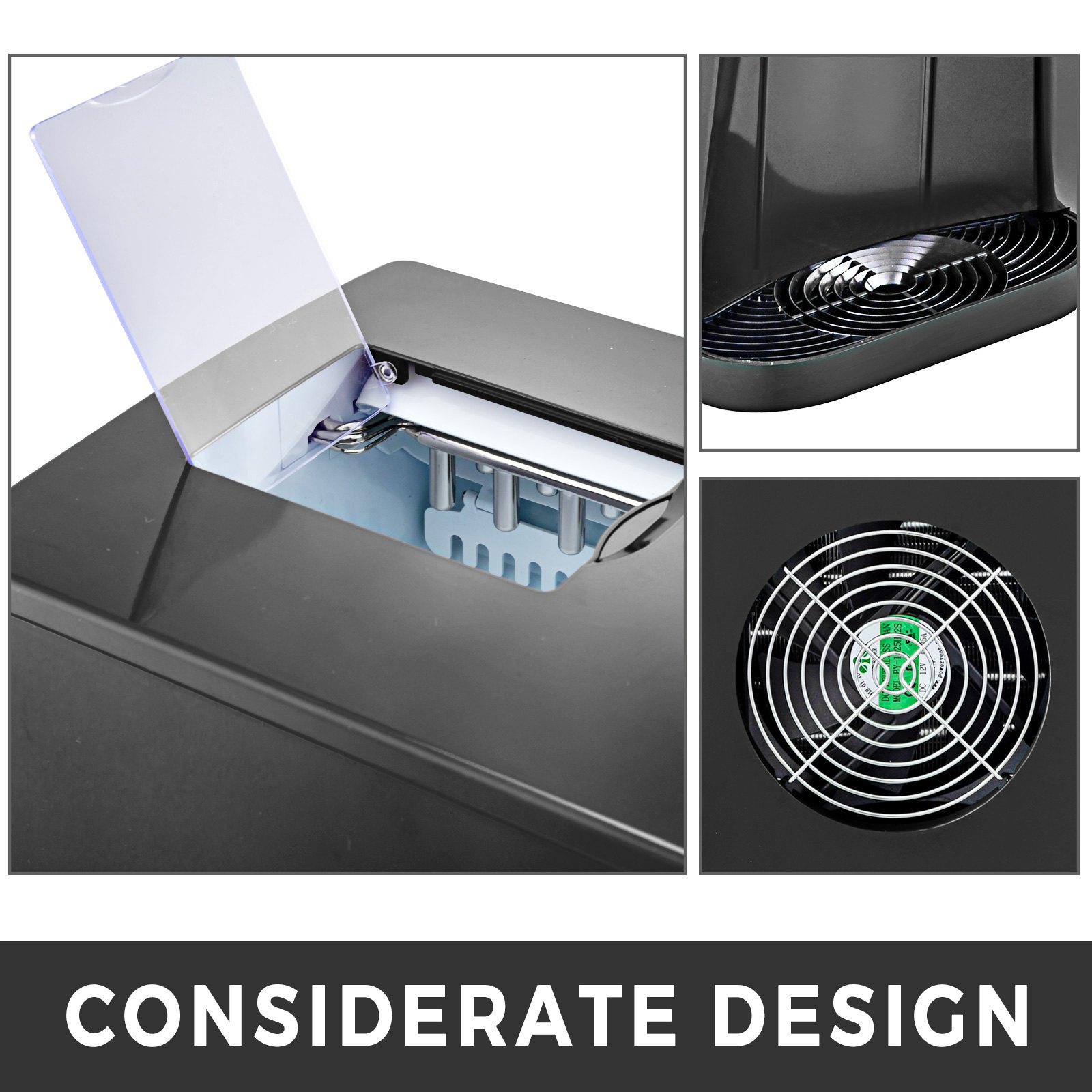 3 In 1 Eiswürfelmaschine Eiswürfelbereiter 12kg/24h Eislöffel 1 Kg Eisvorrat Bar