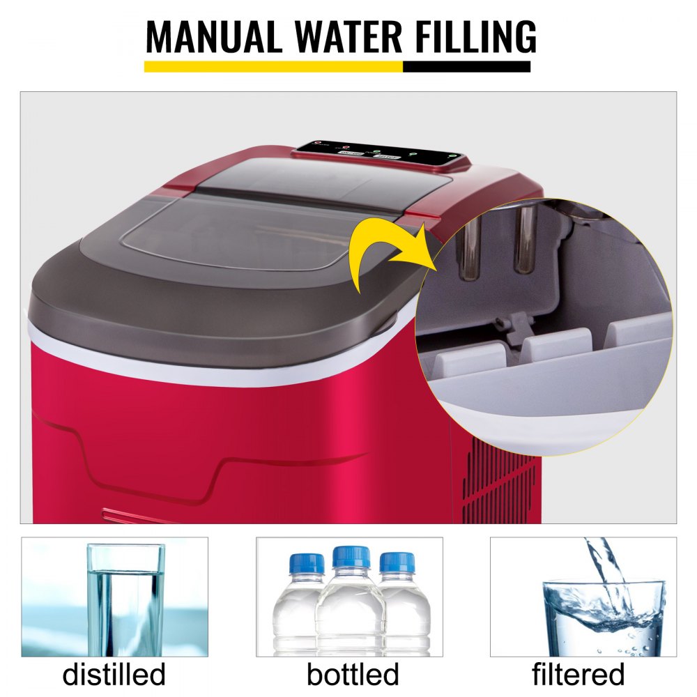 Eiswürfelmaschine Eiswürfelbereiter 2,2 L Icemaker 12kg / 24h Eiswürfel 9 Stück