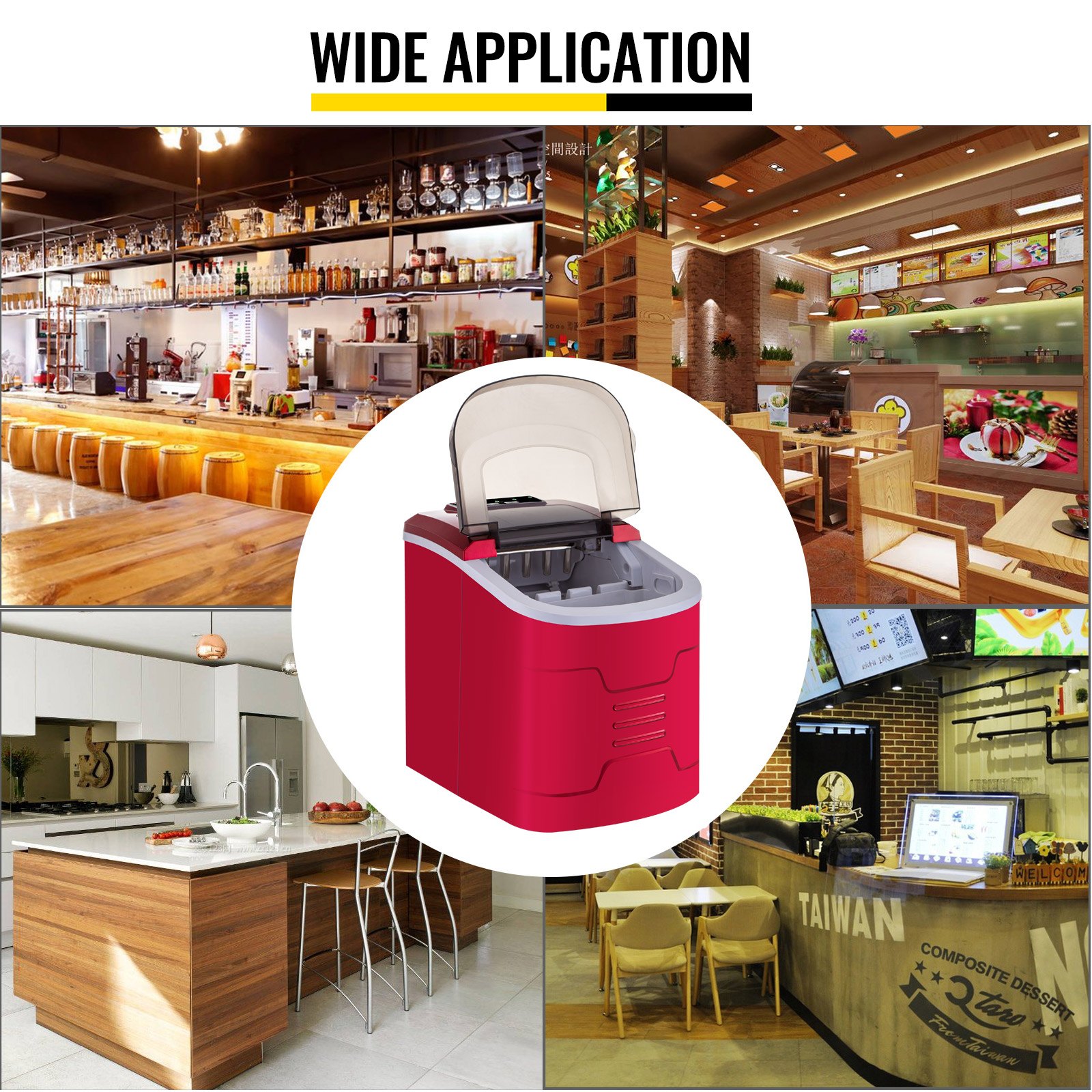 Eiswürfelmaschine Eiswürfelbereiter 2,2 L Icemaker 12kg / 24h Eiswürfel 9 Stück