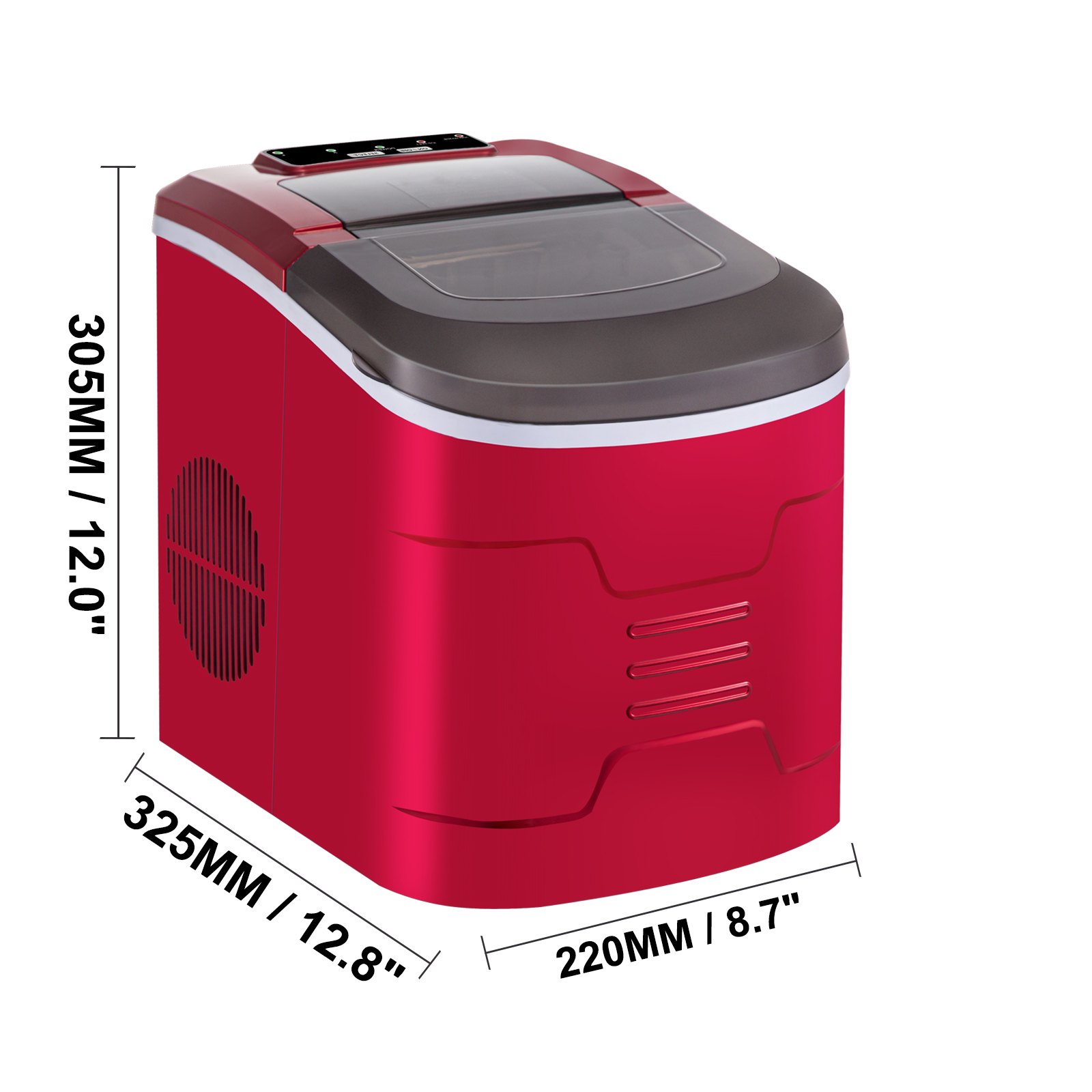 Eiswürfelmaschine Eiswürfelbereiter 2,2 L Icemaker 12kg / 24h Eiswürfel 9 Stück