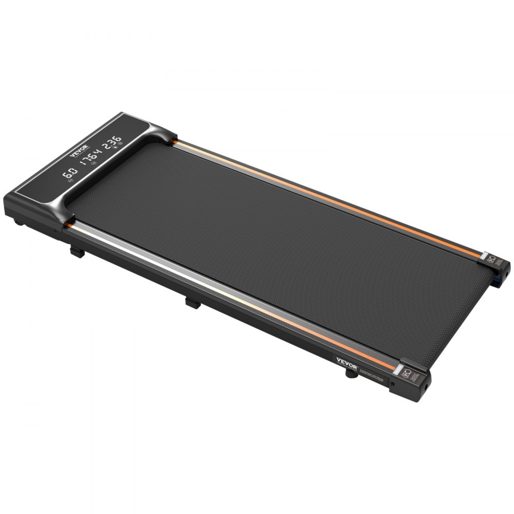 VEVOR Walking Pad Treadmill for Under-Desk Use, Treadmill for Working, Functional Treadmill with 120 kg Weight Capacity, Portable Pad with 2.5 HP, Remote Control, LED Display, 1-6 km/h, Black