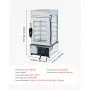 VEVOR 5-stufiger Gewerblicher Speisenwämer 120 L 30 bis 110 ℃, 1200 W Brötchendämpfer LED-Beleuchtung & Verstellbaren Ablagen & Edelstahlrahmen, Warmhaltevitrine für Hamburger Mantou Brot