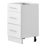 VEVOR White Shaker Base Cabinet Ready to Assemble 50cmW Unassembled Cabinet, 500x475x815 mm(W x D x H), with 3 Drawers, Soft-Close Hardware, Fine Edge Banding, for Home, Office, and Laundry Room