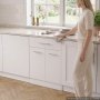 VEVOR Unterschrank 600x475x815 mm BxTxH Spanplatte Küchenunterschrank Weiß, für Waschküche & Bad, ohne Arbeitsplatte, im Shaker-Stil, mit Verstellbarem Einlegeboden, 1 Schublade, 2 Türen & Scharnieren