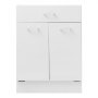 VEVOR Unterschrank 600x475x815 mm BxTxH Spanplatte Küchenunterschrank Weiß, für Waschküche & Bad, ohne Arbeitsplatte, im Shaker-Stil, mit Verstellbarem Einlegeboden, 1 Schublade, 2 Türen & Scharnieren