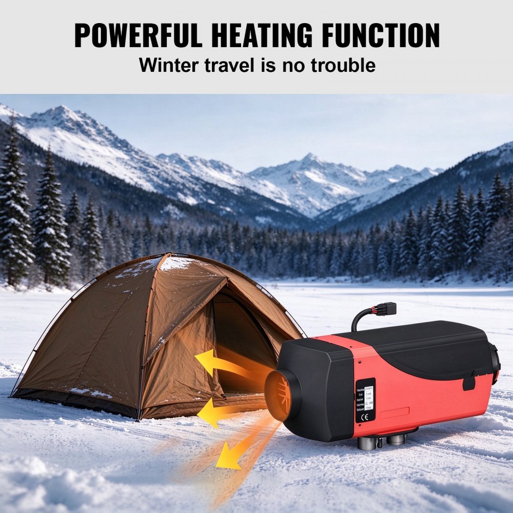 VEVOR Standheizung Diesel 2KW, 12V Diesel Lufterhitzer, 10 L Diesel Luftheizung, -40 ℃ - + 20 ℃ Luft Diesel Heizung mit LCD Bildschirm LCD Schalter Schalldämpfer, Air Heater Heizung Aluminium Heizung