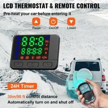 VEVOR Standheizung Diesel 2KW, 12V Diesel Lufterhitzer, 10 L Diesel Luftheizung, -40 ℃ - + 20 ℃ Luft Diesel Heizung mit LCD Bildschirm LCD Schalter Schalldämpfer, Air Heater Heizung Aluminium Heizung