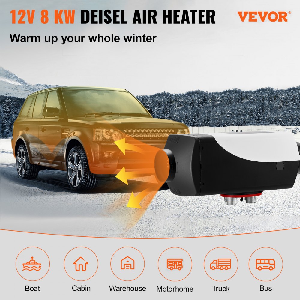 VEVOR 12V Standheizung Diesel, 8KW Diesel Lufterhitzer, Air Diesel Heizung, Air Standheizung, Luft Dieselheizung, Standheizung für Auto RV Boote LKW Wohnmobil Bus