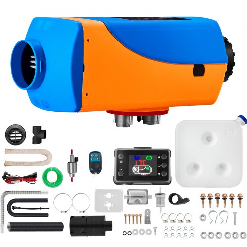 VEVOR 8KW Standheizung Diesel, 12V Diesel Luftheizung, Luft Dieselheizung, Standheizung Benzin Auto, Air Diesel Heizung, für Auto LKW Wohnmobil Bus Orange und blau
