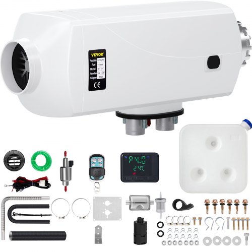 VEVOR 12V Standheizung Diesel Auto Kraftstoff, 8 KW Diesel Standheizung Luftheizung Air Diesel, Luft Dieselheizung für Auto RV LKW Wohnmobil Bus mit Fernbedienung Weiß LCD schalter & 1 Luftauslass