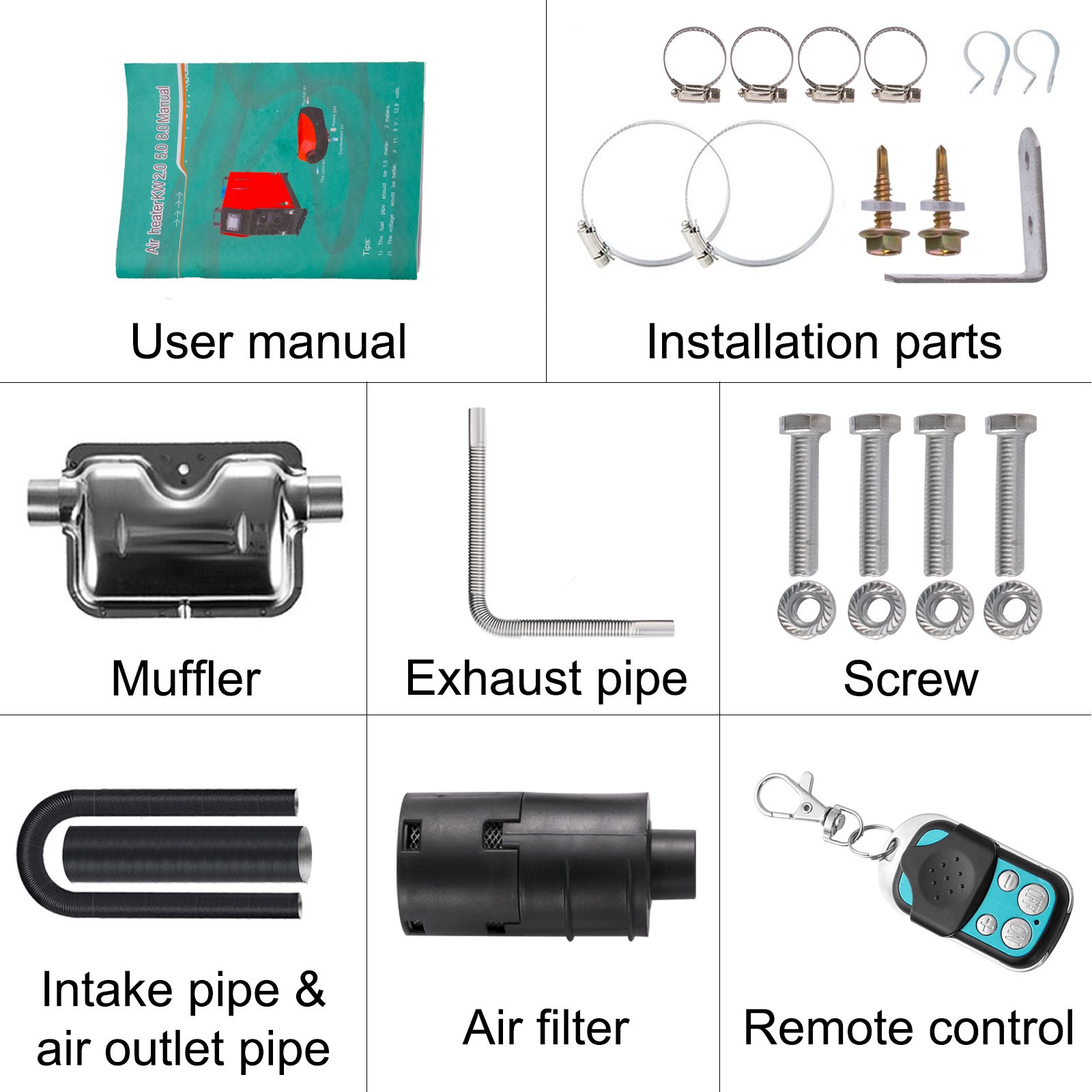 Vevor 3kw 12v Standheizung Diesel-luftheizung Lkw Heizung Lcd Auto Fernbedienung