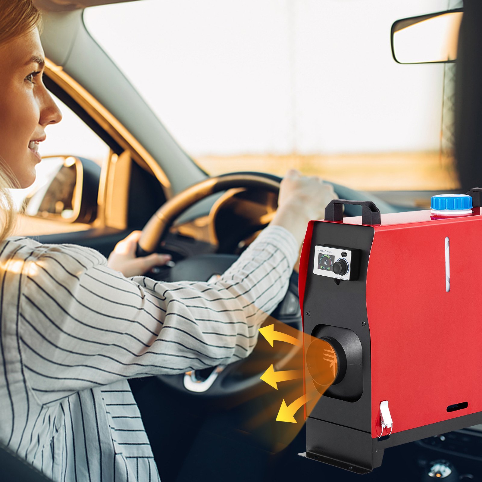 VEVOR Standheizung Diesel 12V Standheizung 5KW für Auto Wohnmobil Boote Lkw Wohnmobil Bus(mit Sprachsendung & 1 Luftauslass)