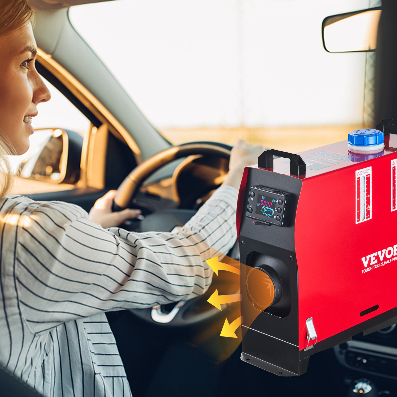 VEVOR Diesel Lufterhitzer, 12V 8KW Standheizung diesel, Luft Dieselheizung, Air Diesel Heizung, Air Standheizung für Auto LKW Wohnmobil Bus mit LCD-schalter1 Luftauslass