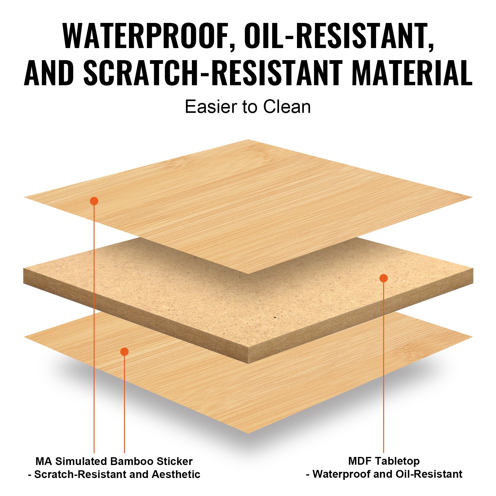 VEVOR Betttablett Tisch mit Faltbaren Beinen & Medienschlitz, Bambus-Frühstückstablett für Sofa, Bett, Essen, Snacken und Arbeiten, Serviertablett für Laptop, Schreibtisch, TV-Tablett