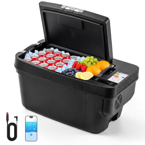 VEVOR Kompressor Kühlbox 35 L, Auto Kühlschrank für Tesla Model Y, Tragbare Gefrierbox mit App-Steuerung, 12V/24V DC, -22℃ bis 10℃, Elektrische