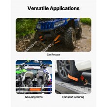 VEVOR Achsgurte, 5,08x97,536cm, Hochleistungs-Achsspanngurte, 5443,1 kg Bruchfestigkeit, Spanngurte mit D-Ringen, 4er-Set Gurte, für Auto, Anhänger, LKW, Abschleppen & Transportieren