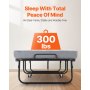 VEVOR Rollbett Klappbett mit 10 cm Matratze, faltbares Einzelbett mit Memory Foam-Matratze (190 x 81 cm), 136,1 kg belastbares Gästebett für Erwachsene, Metallbett für Schlafzimmer Wohnzimmer