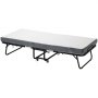 VEVOR Rollaway Bed, Folding Bed with 10 cm Mattress, Foldable Single Bed with Memory Foam Mattress (190 x 81 cm), 136.1 kg Load Capacity Guest Bed for Adults, Metal Bed for Bedroom Living Room